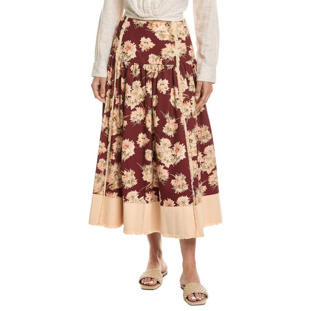 Cinq À Sept Womens  Mae Bouquet Aura Skirt, Red